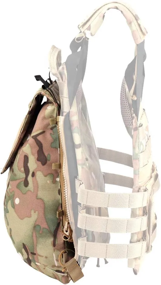 Tactical Pouch Zip-on Panel for AVS JPC2.0 JPC Vest Backpack Airsoft Mesh Pocket Built-in Magazine Snap Closure Hunting
