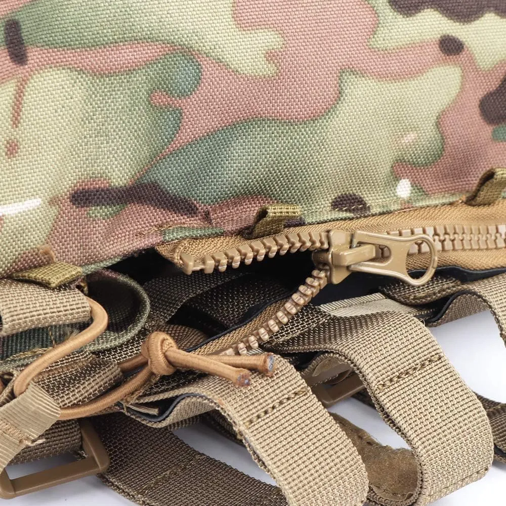 Tactical Pouch Zip-on Panel for AVS JPC2.0 JPC Vest Backpack Airsoft Mesh Pocket Built-in Magazine Snap Closure Hunting