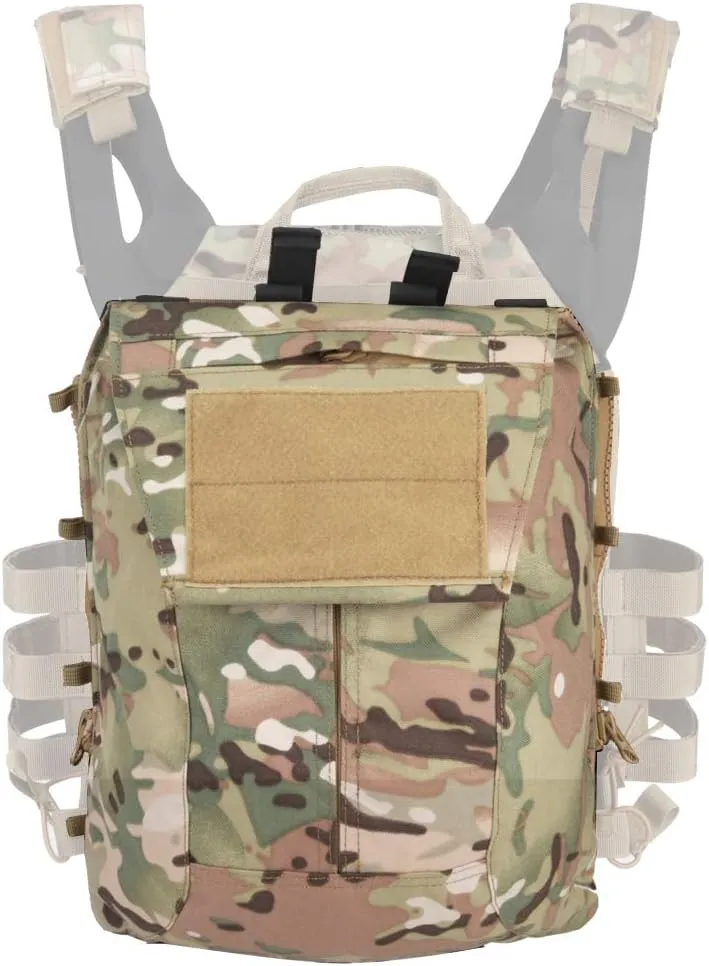 Tactical Pouch Zip-on Panel for AVS JPC2.0 JPC Vest Backpack Airsoft Mesh Pocket Built-in Magazine Snap Closure Hunting