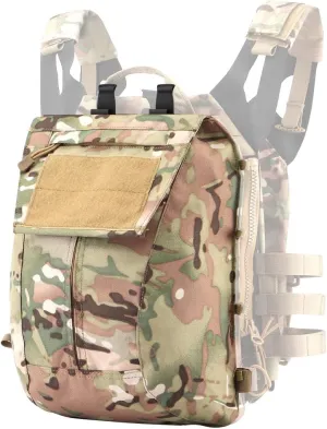 Tactical Pouch Zip-on Panel for AVS JPC2.0 JPC Vest Backpack Airsoft Mesh Pocket Built-in Magazine Snap Closure Hunting