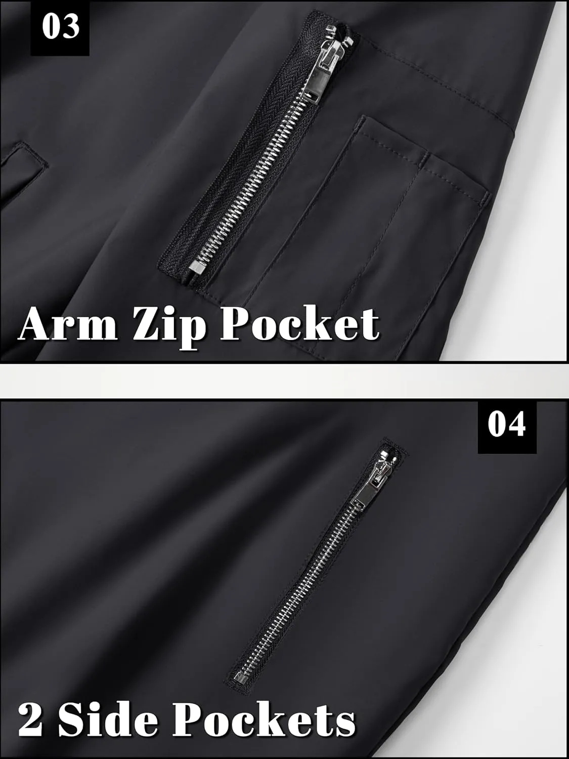 TACVASEN Men's Bomber Jacket Lightweight Casual Spring Fall Windbreaker Zip Up Coat with Pocket