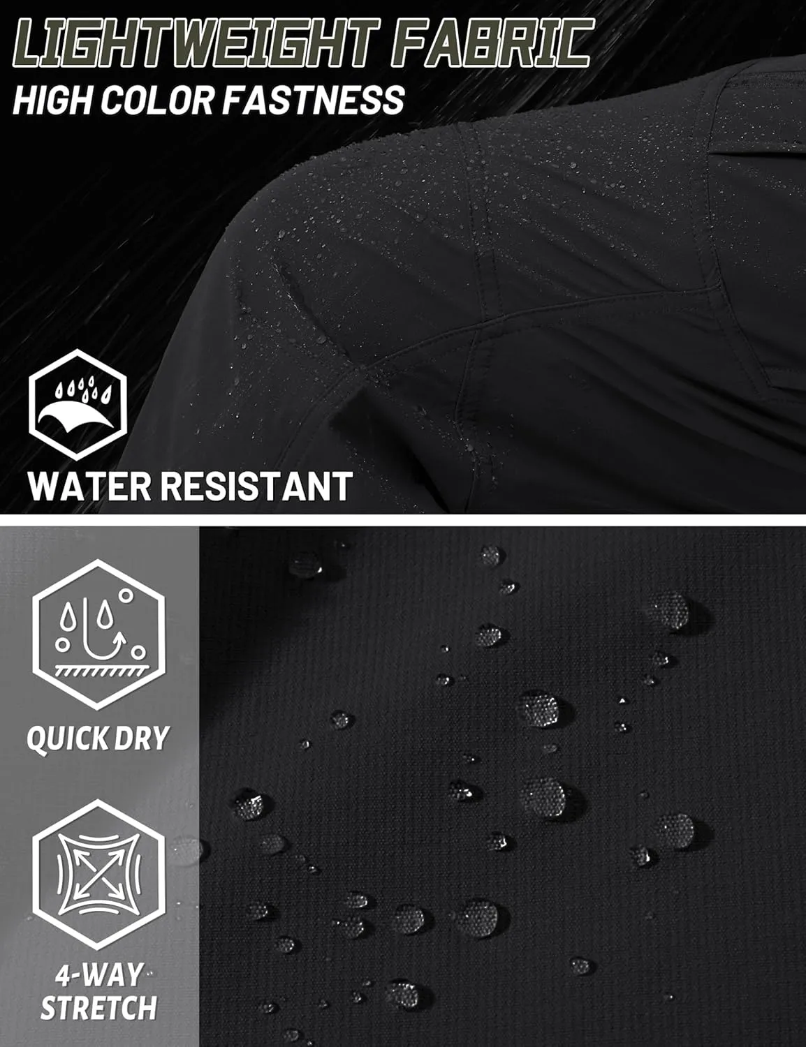 TACVASEN Men's Cargo Work Pants Construction Tactical Water Resistant Lightweight Outdoor Hiking Pants with 9 Pockets