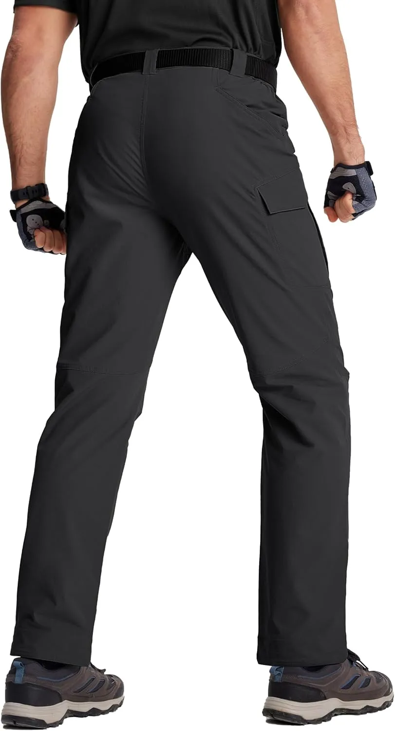 TACVASEN Men's Cargo Work Pants Construction Tactical Water Resistant Lightweight Outdoor Hiking Pants with 9 Pockets