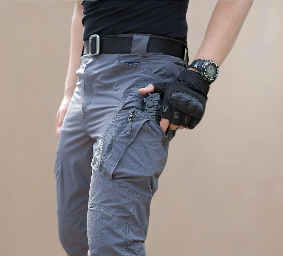 TACVASEN Men's Cargo Work Pants Construction Tactical Water Resistant Lightweight Outdoor Hiking Pants with 9 Pockets