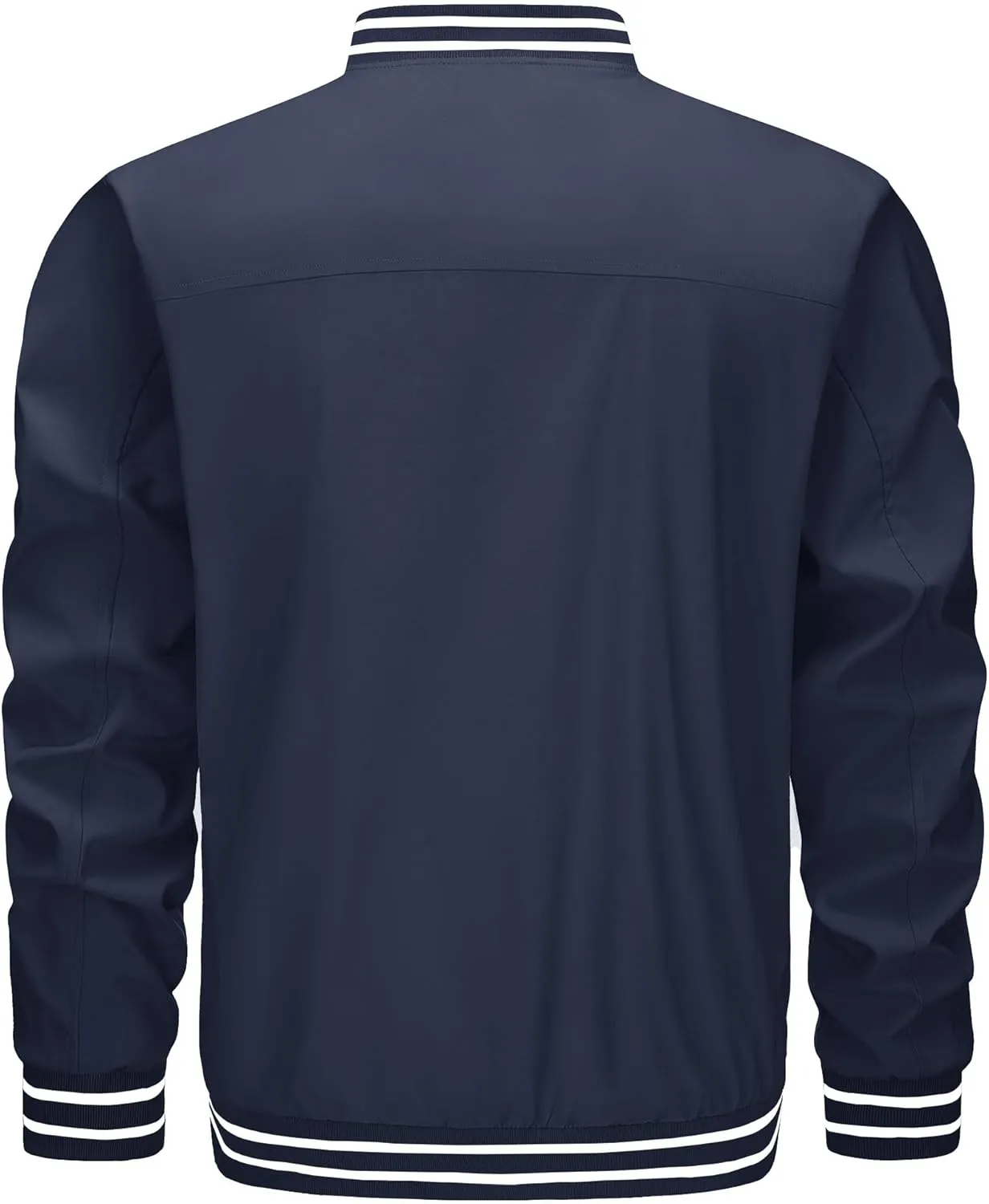 TACVASEN Men's Lightweight Jacket Casual Spring Fall Windbreaker Bomber Zip Up Coat With Pocket