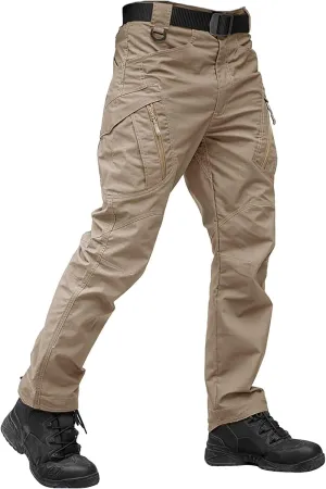 TACVASEN Men's Tactical Pants 9 Pockets Cargo Hiking Pants Lightweight Work Pants for Men Construction Water Resistant