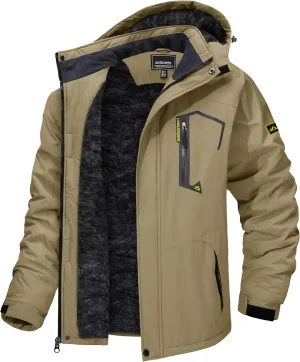 TACVASEN Men's Winter Skiing Jackets Water Resistant Fleece Coats Insulated Thermal Snowboard Jacket Parka Raincoat with Hood
