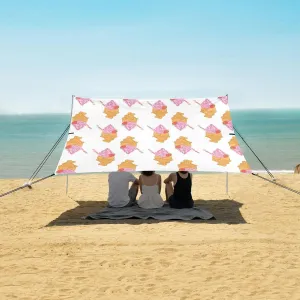 Taiyaki Fish Ice Cream Cone Beach Camping Tent Sun Shelter for Whole Family, Beach Shade Canopy with UPF50  UV Protection,Easy Set Up and Carry,Outdoor Shade for Trips, Fishing, Backyard Fun Pi