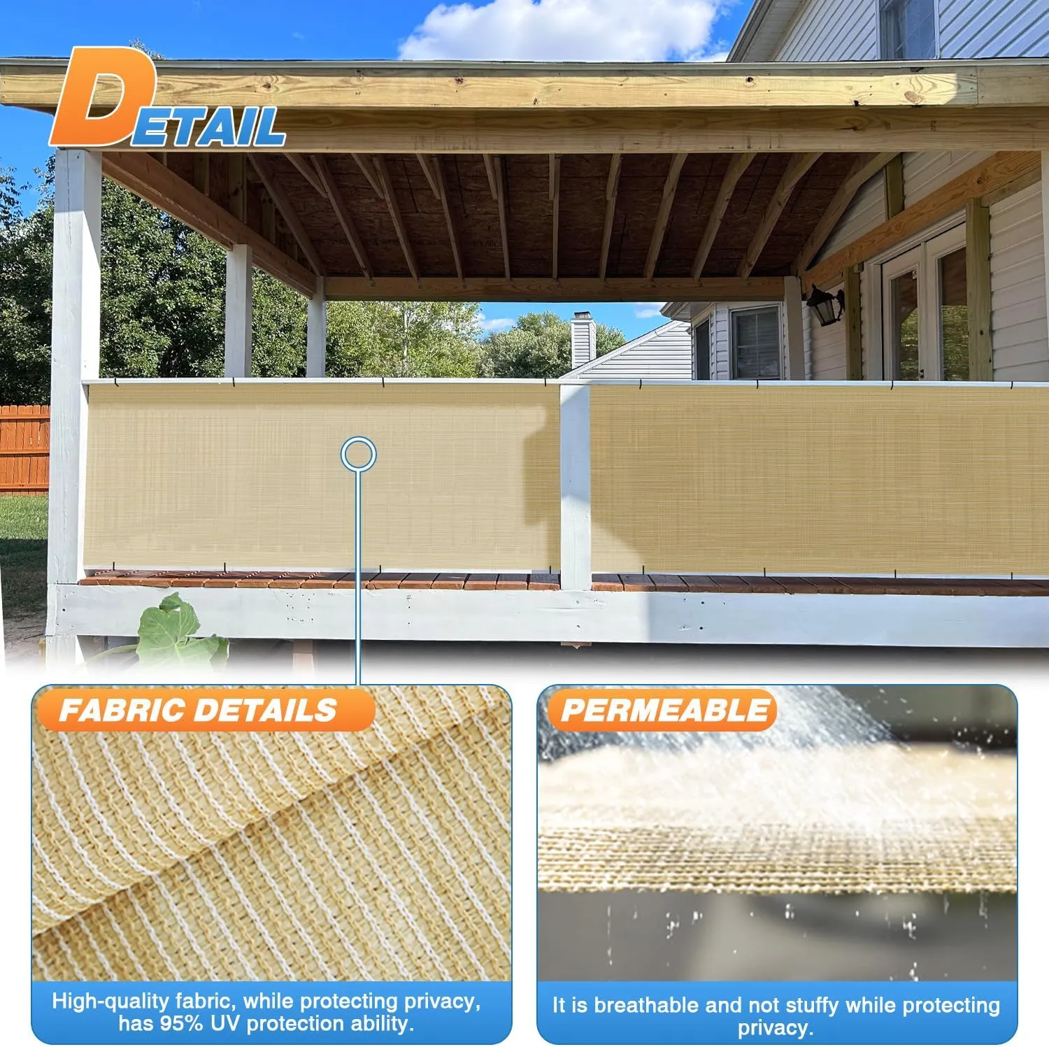 TANG Sunshades Depot 8'x25' Shade Cloth 180 GSM HDPE Beige Fabric Roll Up to 95% Blockage U*V Mesh Net for Outdoor Backyard Garden Plant Barn Greenhouse