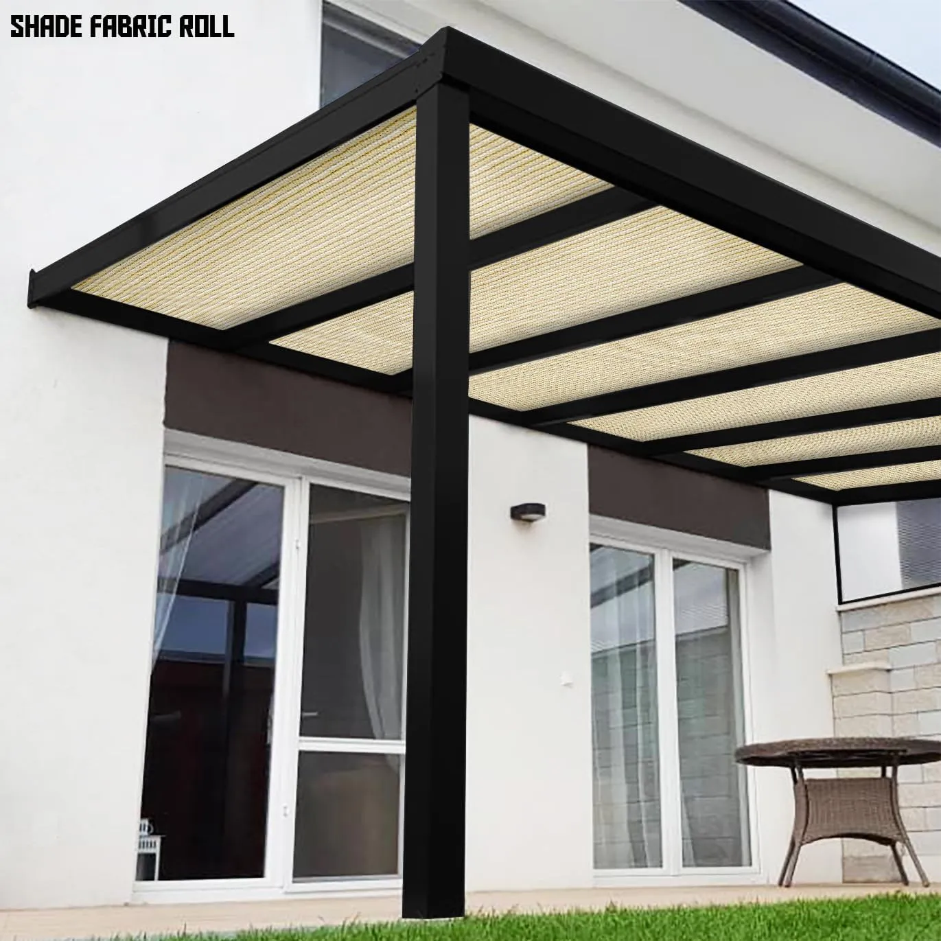 TANG Sunshades Depot 8'x25' Shade Cloth 180 GSM HDPE Beige Fabric Roll Up to 95% Blockage U*V Mesh Net for Outdoor Backyard Garden Plant Barn Greenhouse