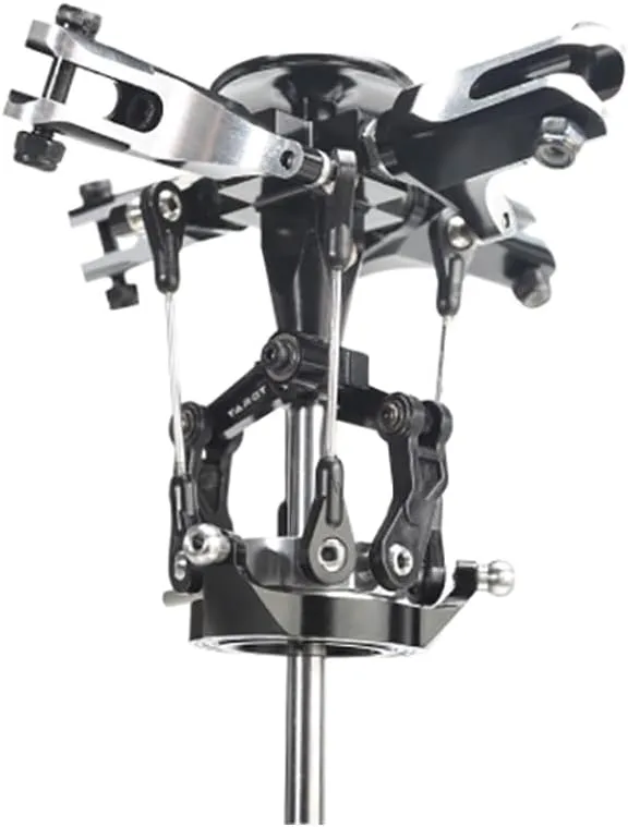 TAROT RC Aluminum Alloy CNC 450 Helicopter Quadcopter Rotor Head Set With Swashplate Black TL45053 (Black)