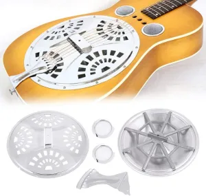 Tbest Resonator Parts Guitar,Resonator Guitar Cone,Dobro Guitar Parts Screens Tailpiece Spider Bridge Resonator Cones Soundhole for Dobro Resonator Guitar Replacement Part Spider Bridge