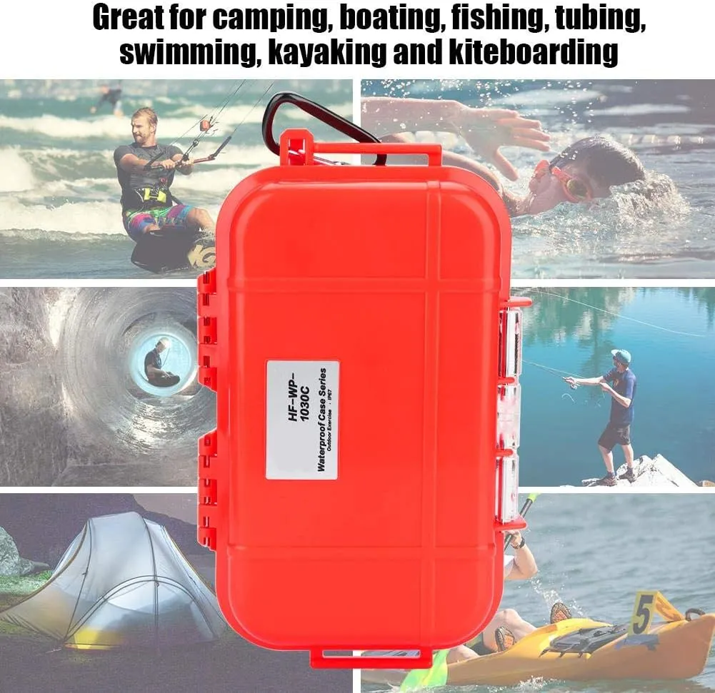 Tbest Waterproof Dry Box Airtight Outdoor Shockproof Storage Case Multipurpose Carry Box Container Inner Rubber Pad Detachable 4 Colors