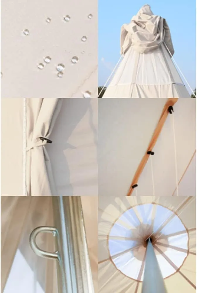 Teepee Tent for Adults Outdoor Camping 4 Season Family Camping Yurt Tent Waterproof Tipi Tents for Hunting Family Team Backpacking Camping Hiking