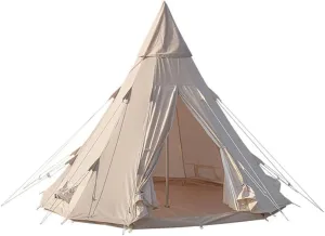 Teepee Tent for Adults Outdoor Camping 4 Season Family Camping Yurt Tent Waterproof Tipi Tents for Hunting Family Team Backpacking Camping Hiking