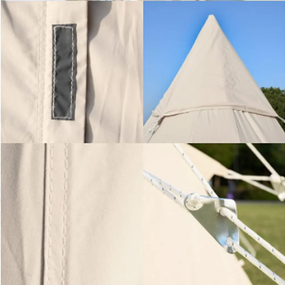 Teepee Tent for Adults Outdoor Camping 4 Season Family Camping Yurt Tent Waterproof Tipi Tents for Hunting Family Team Backpacking Camping Hiking