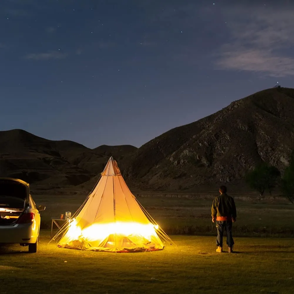 Teepee Tent for Adults Outdoor Camping 4 Season Family Camping Yurt Tent Waterproof Tipi Tents for Hunting Family Team Backpacking Camping Hiking