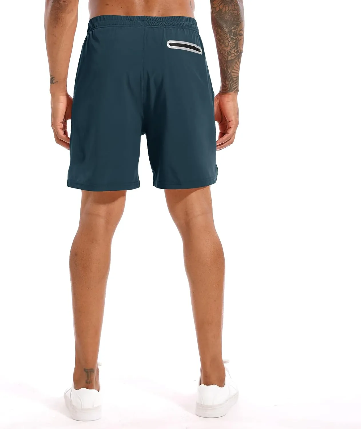 TENJOY Men's 2 in 1 Running Shorts 5 in or 7 in Quick Dry Gym Athletic Workout Shorts for Men with Phone Pockets