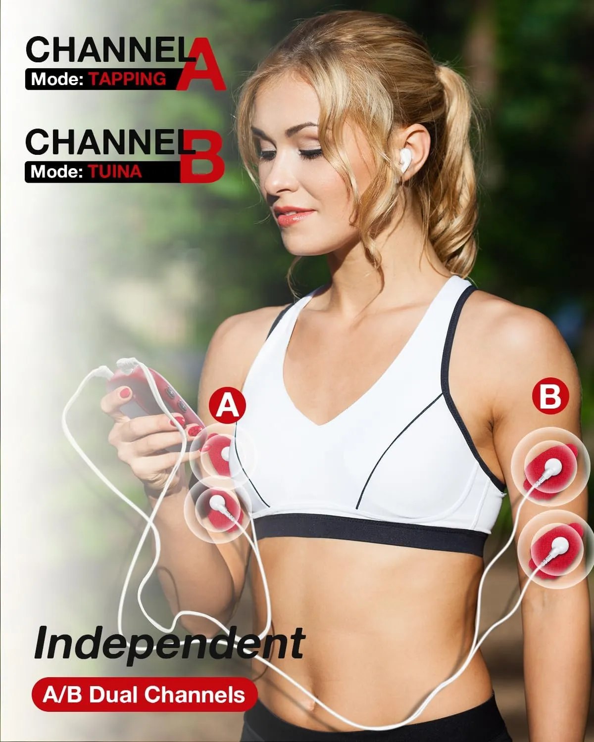 TENS Unit Muscle Stimulator for Pain Relief Therapy–Dual Channel 24 Modes TENS Machine&EMS Muscle Stimulator,Upgraded Large Screen Portable Muscle Stimulator for Back,Shoulder,& Neck Pain with 10 Pads