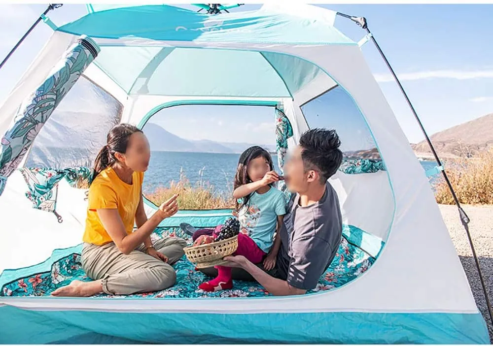 Tent Automatic Instant pop up Camping Tent Beach Tent Large 3 4 Person Protection Family Tent Outdoor Camping Hiking Family Beach Blue,Tents