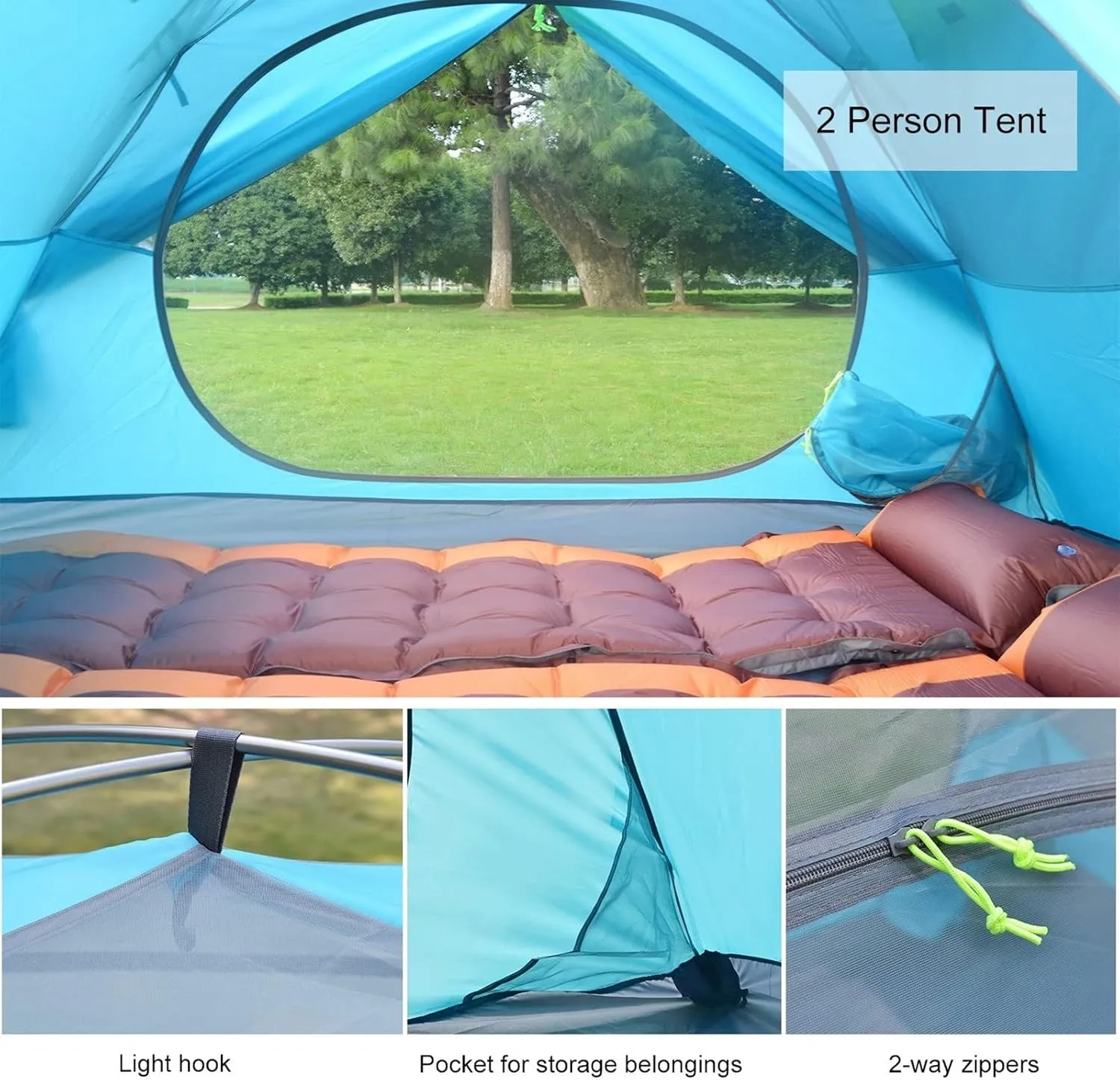 Tents Backpacking Camping Tent, Lightweight 1-3 Person Tent Double Layer Waterproof Portable Aluminum Poles Travel Tents