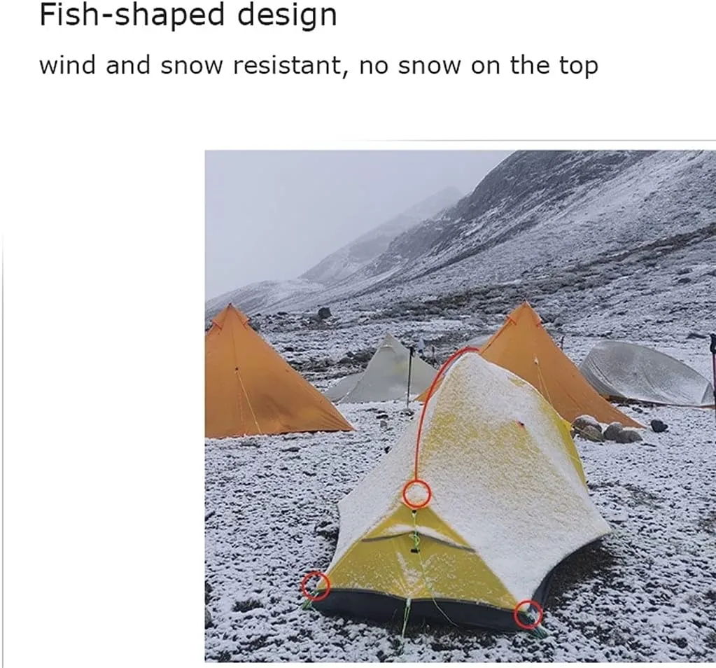 Tents for Camping Easy Set Up Camping Tent Waterproof Double Layer Tent Hiking Cycling 2 Person Camping Tents (Color : Yellow)