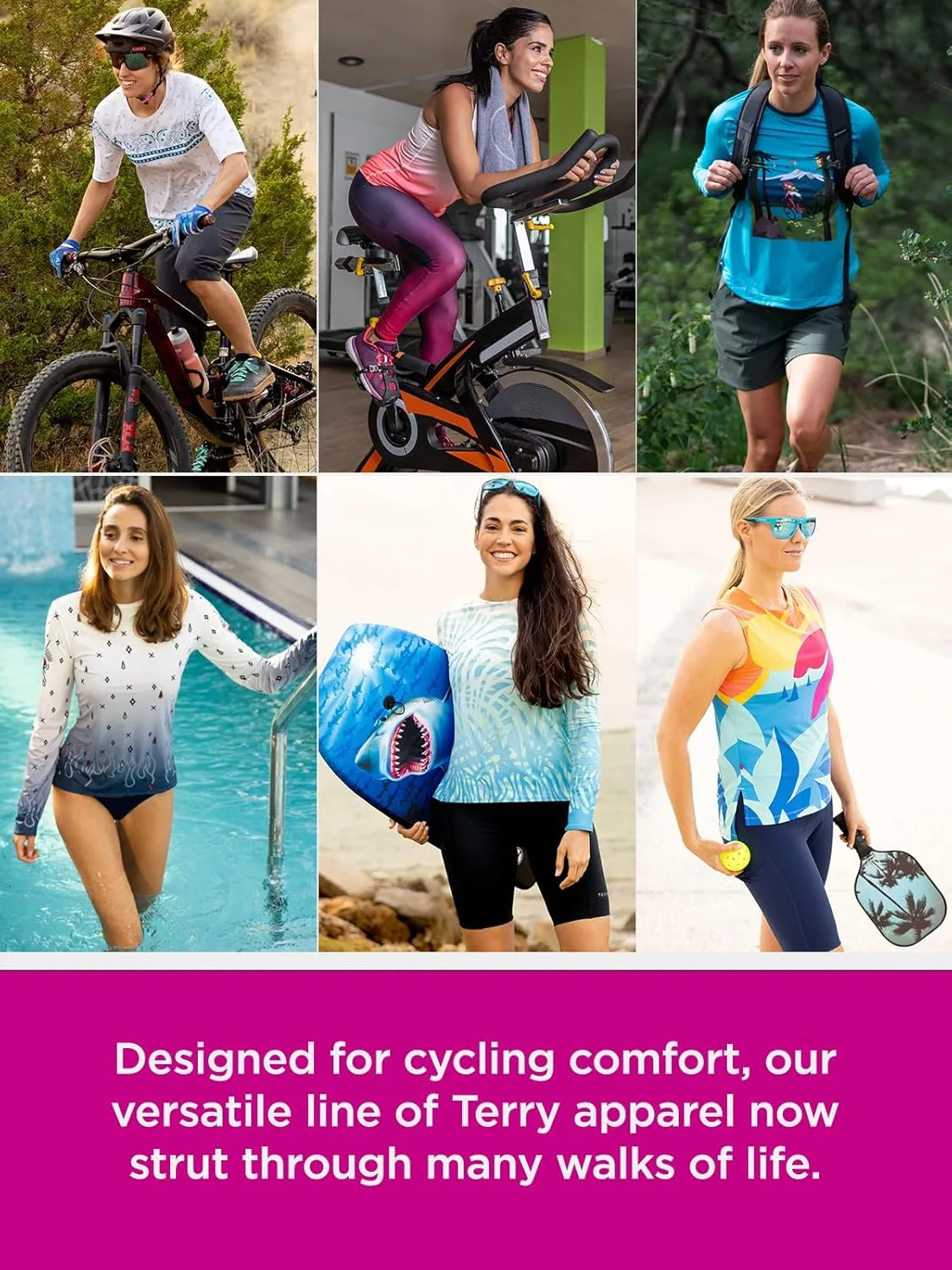 Terry Vista Bike Short, Womens 2 Piece Set: 10 Inch Inseam Mountain Bike Short & Removeable Padded Cycling Brief