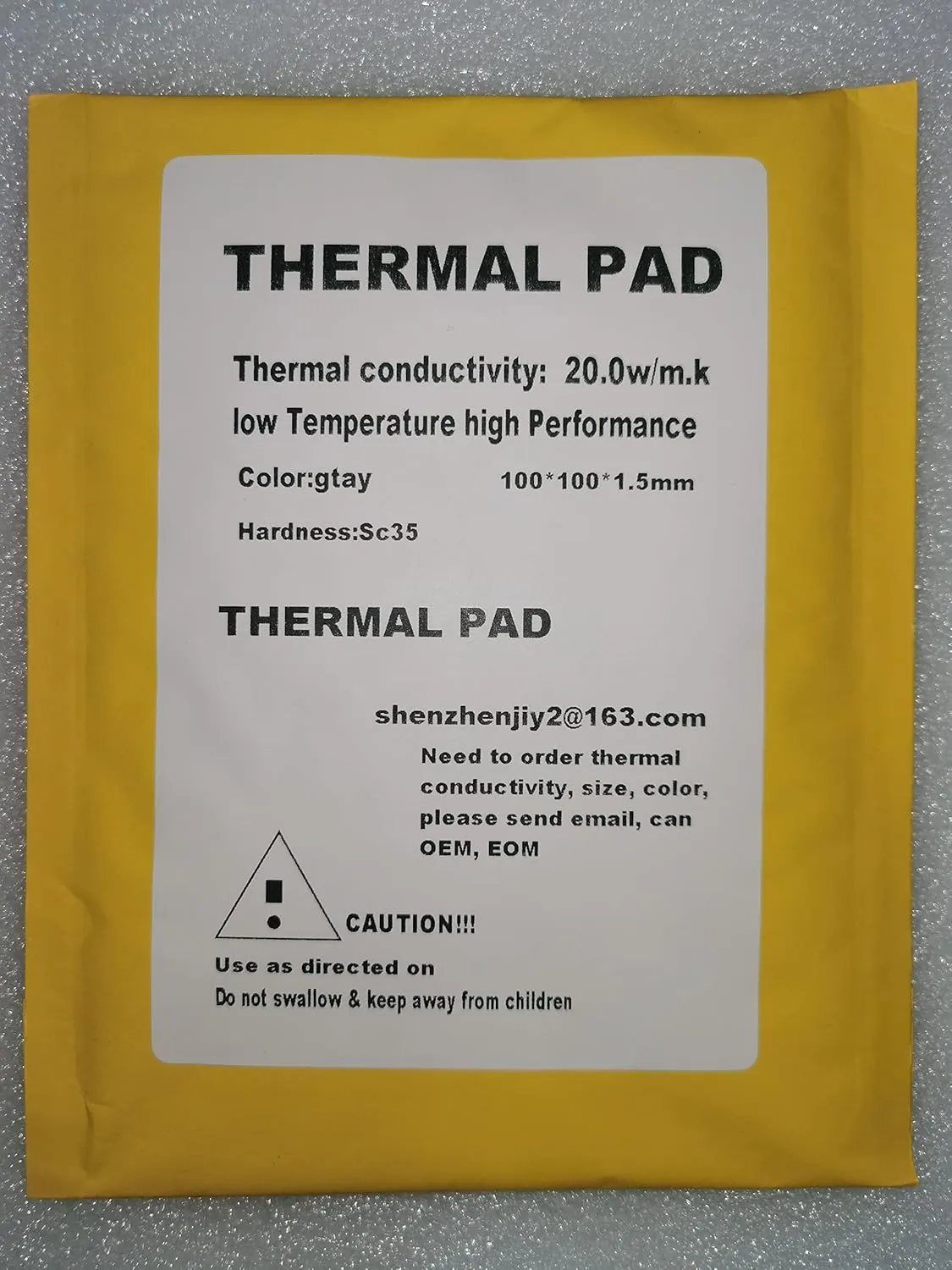 Thermal pad Thermal Conductive Silicone Gap pad Grease Paste for Computer Graphics Card/CPU/RTX 3080 3090 20.8W/m.k (100mm*100mm*1.5mm), Grey