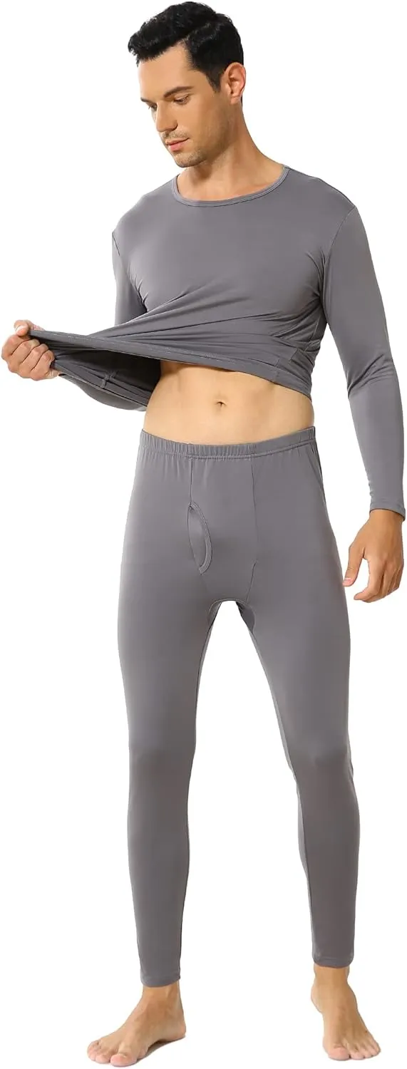 Thermal Underwear for Men Fleece Lined Long Johns Thermals Top and Bottom Set Base Layer for Cold Weather