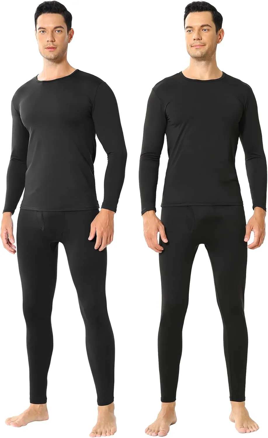 Thermal Underwear for Men Fleece Lined Long Johns Thermals Top and Bottom Set Base Layer for Cold Weather