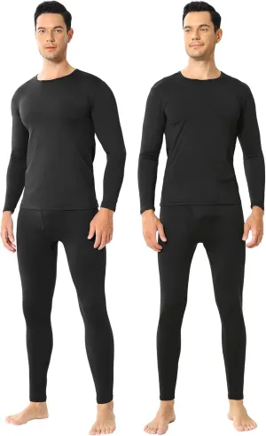 Thermal Underwear for Men Fleece Lined Long Johns Thermals Top and Bottom Set Base Layer for Cold Weather