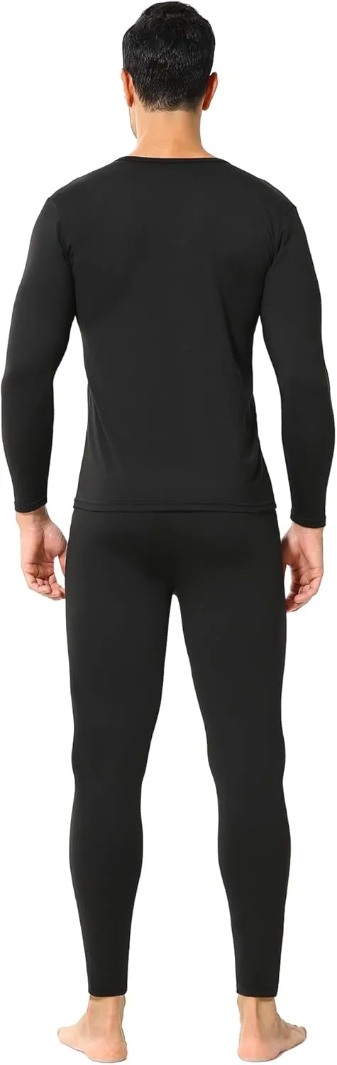 Thermal Underwear for Men Fleece Lined Long Johns Thermals Top and Bottom Set Base Layer for Cold Weather