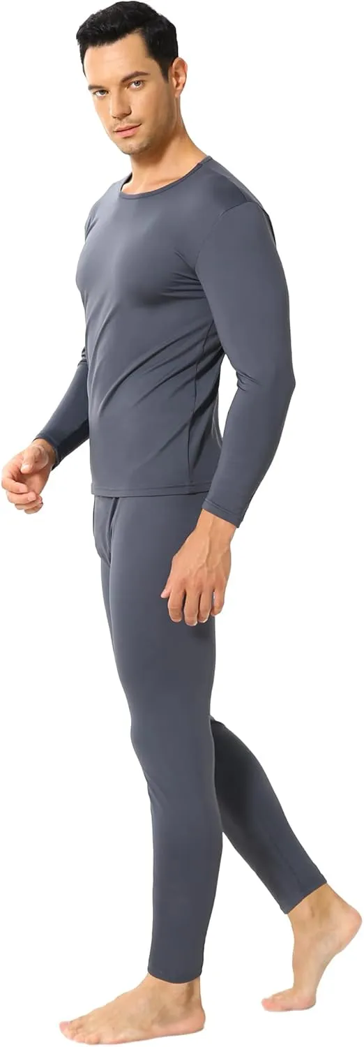 Thermal Underwear for Men Fleece Lined Long Johns Thermals Top and Bottom Set Base Layer for Cold Weather