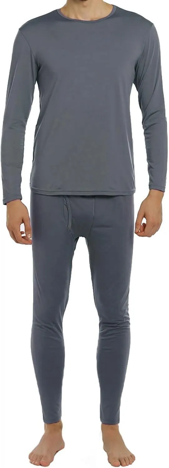 Thermal Underwear for Men Fleece Lined Long Johns Thermals Top and Bottom Set Base Layer for Cold Weather