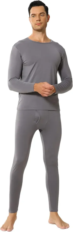Thermal Underwear for Men Fleece Lined Long Johns Thermals Top and Bottom Set Base Layer for Cold Weather
