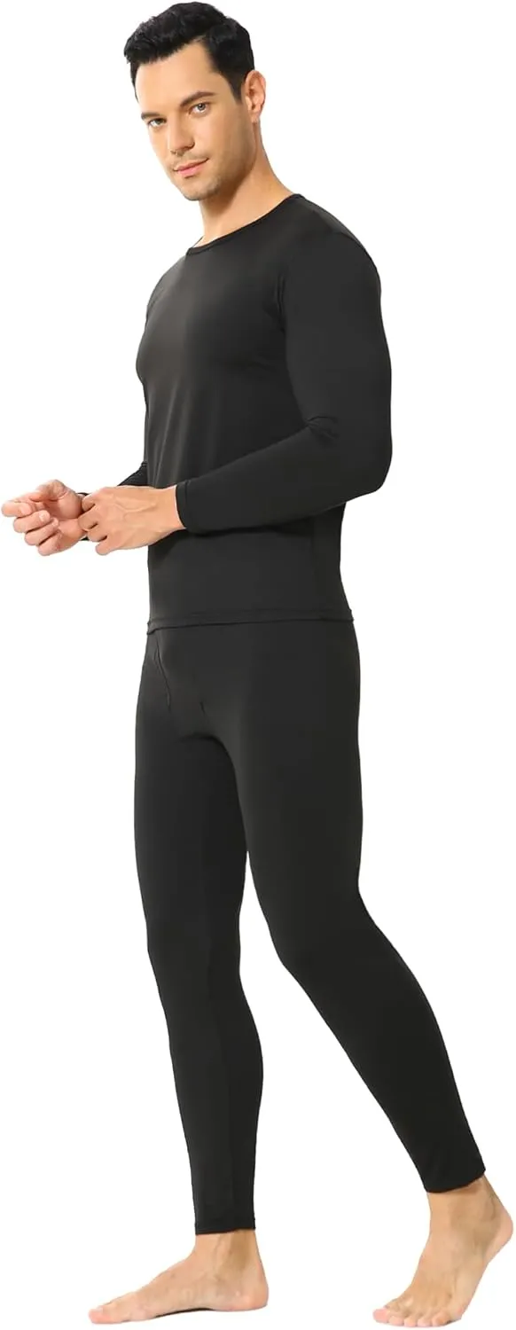 Thermal Underwear for Men Fleece Lined Long Johns Thermals Top and Bottom Set Base Layer for Cold Weather