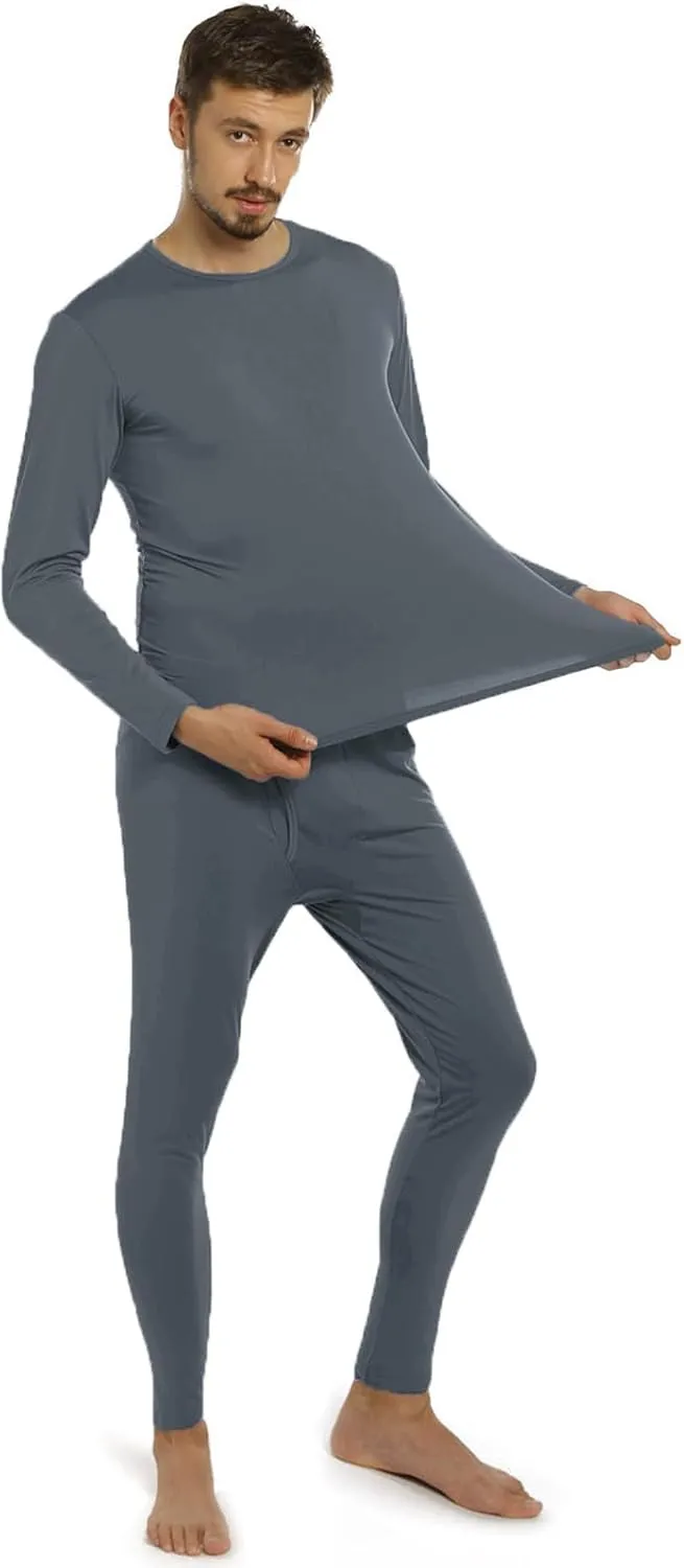 Thermal Underwear for Men Fleece Lined Long Johns Thermals Top and Bottom Set Base Layer for Cold Weather