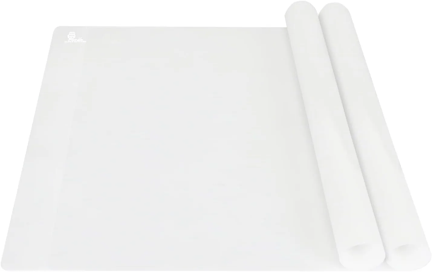 Thick Silicone Counter Mat Large Set of 2, Heat Resistant Pad for Kitchen Table/Countertop Protector/Non Stick Pastry Baking Placemats, Silicone Mat for Crafts Kids (20×28, Translucent)