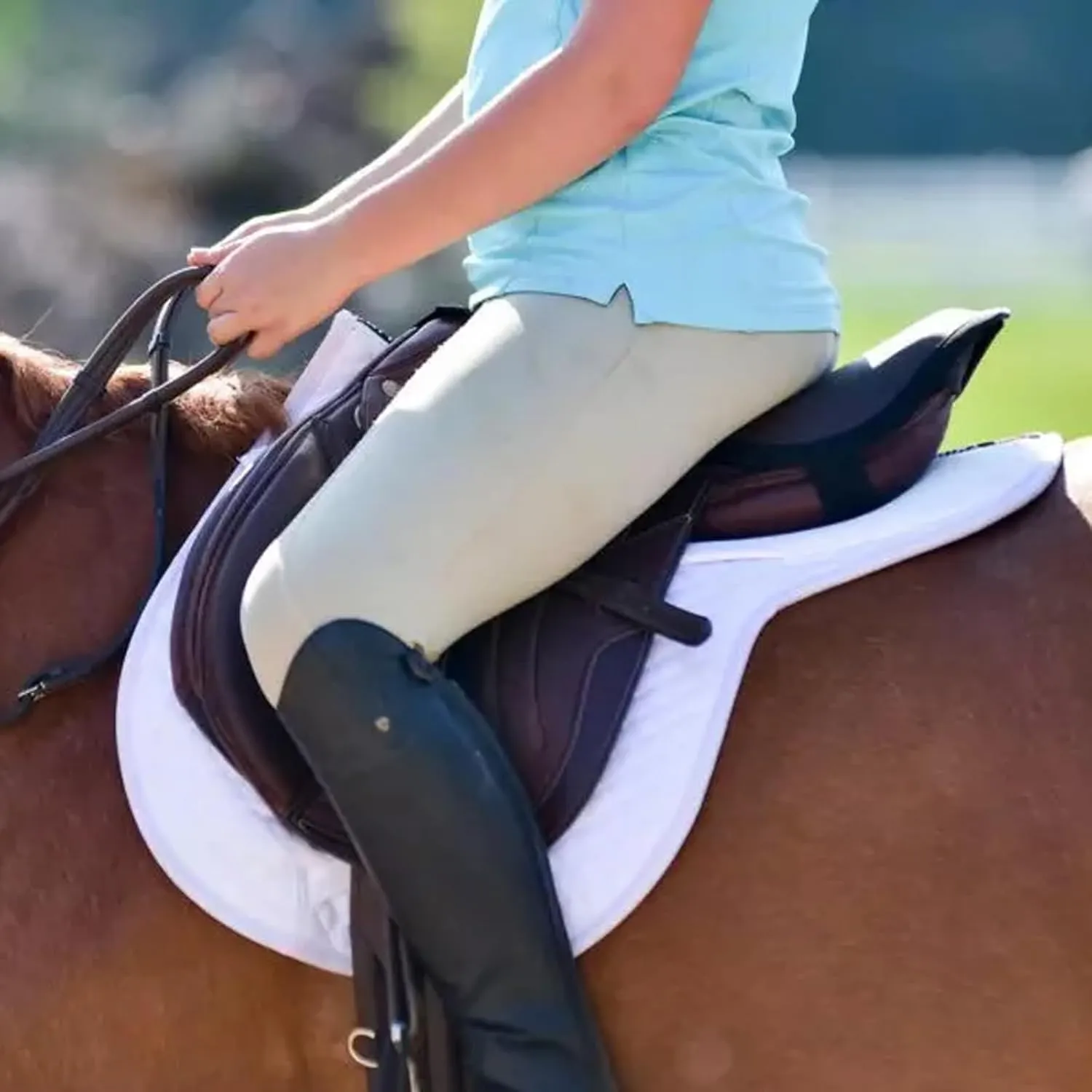 Thinline Cotton Quilted Jumper Durable Breathable Horse Riding Washable Shock-Absorbing no-Slip Thin Equine Saddle Pad - Equestrian Equipment and Accessories