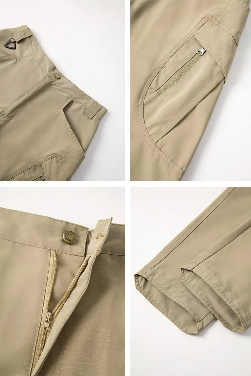 THWEI Mens Tactical Cargo Pants Water Resistant Hiking Outdoor Work Pants Multi Pockets with No Belt