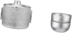 Titanium Kung Fu Tea Set Outdoor Camping Tea Set Drinkware Chinese Tea Set Teapot with Strainer for Office Travel Home Picnic, Ice flowers