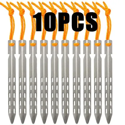 TiTo Titanium tent nails V shaped design Outdoor camping Windproof  equipment Tent tool for Soft ground 6/8/10/12pc