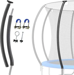 TOBWOLF Trampoline Replacement Enclosure Poles, Universal Trampolines Safety Replacement Pole Fit for 10-16FT Frame, 1 Lower 1 Upper Curved Trampoline Poles Replacement Leg for Trampolines Accessories