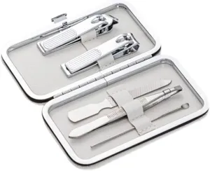 Toenail Clippers 5-Piece Nail Clippers Set Portable Nail Set Decoration Foot Set Personal Care Beauty Set with White Portable Mini Box Nail Clipper Set