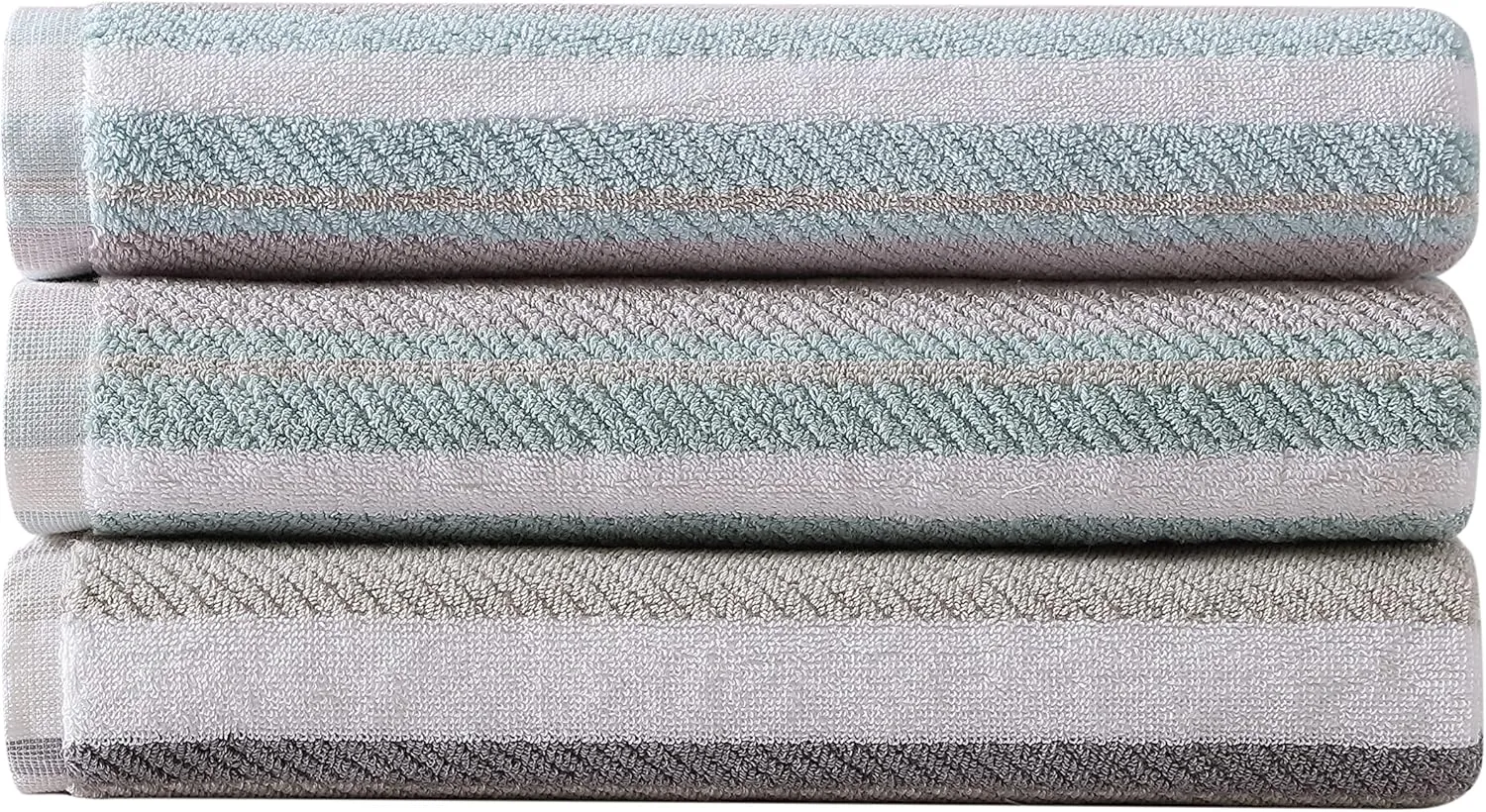 Tommy Bahama - Bath Towels Set, Highly Absorbent Cotton Bathroom Decor, Fade Resistant (Ocean Bay Tranquail Blue, 3 Piece)
