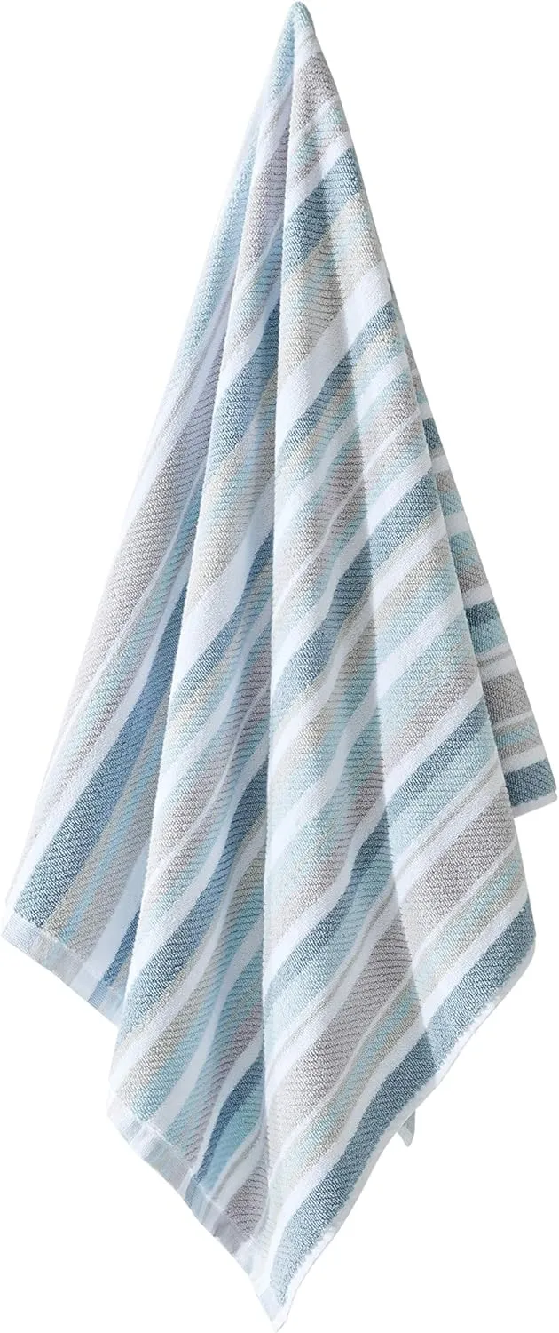 Tommy Bahama - Bath Towels Set, Highly Absorbent Cotton Bathroom Decor, Fade Resistant (Ocean Bay Tranquail Blue, 3 Piece)