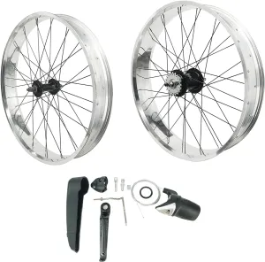 TRACER WH-2640RK3-PLS-B Cruiser Bicycle Wheel Set 26" X4.0 with STURMEY Archer Inter-3 Speed Aluminum HUBS/Polished