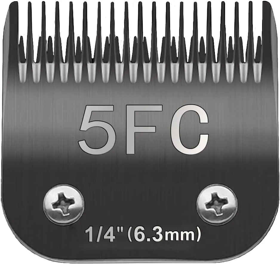 TRAH 5FC Blade Dog Grooming Clipper Replacement Blades Compatible with Andis Dog Clippers,Most A5, Wahl KM Series Clippers,Detachable Ceramic Blade,Size-5FC, 1/4-Inch Cut Length (6.3mm) Black