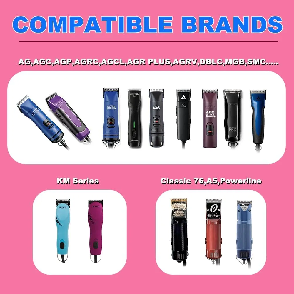 TRAH 5FC Blade Dog Grooming Clipper Replacement Blades Compatible with Andis Dog Clippers,Most A5, Wahl KM Series Clippers,Detachable Ceramic Blade,Size-5FC, 1/4-Inch Cut Length (6.3mm) Black