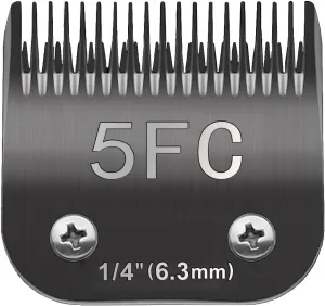 TRAH 5FC Blade Dog Grooming Clipper Replacement Blades Compatible with Andis Dog Clippers,Most A5, Wahl KM Series Clippers,Detachable Ceramic Blade,Size-5FC, 1/4-Inch Cut Length (6.3mm) Black